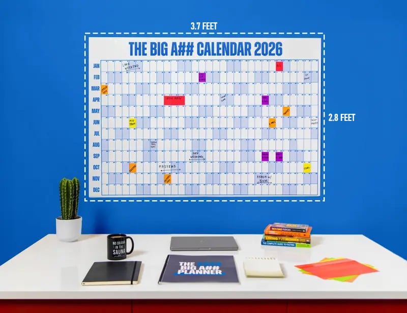 🔥 📅The Big A## 2026 Wall Calendar - Flexible Dry-Erase Material ✍️Design Your Amazing Year!🏃