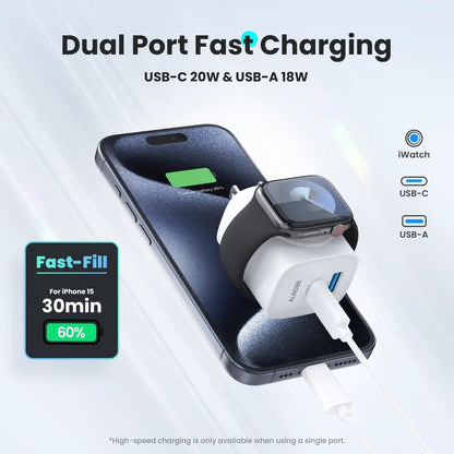 3-in-1 Magnetic Wireless Cordless PD USB-C Wall Charger Block