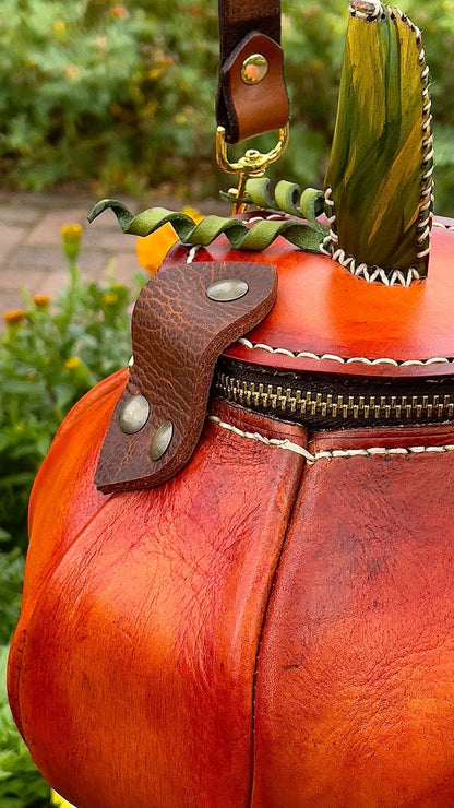 🎃handmade leather Pumpkin Bag(✨Same as in the video)