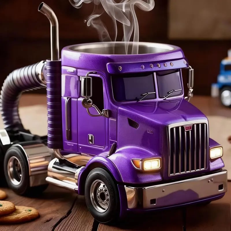 Durable Semi-Truck Shaped Coffee Mug – Handcrafted Resin Mug for Family & Friends