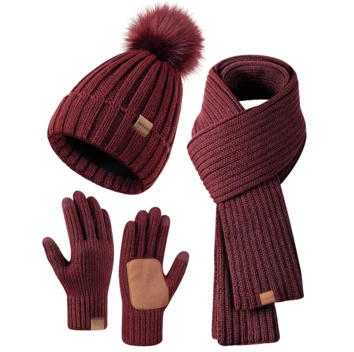 Winter Beanie Hat Scarf  🧣 Touchscreen Gloves Set for Women Men, Warm Accessories Perfect 3 PCS Birthday Gift🎁