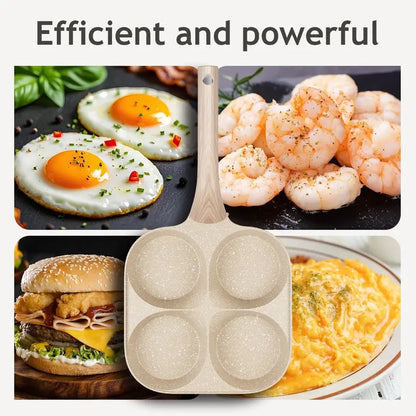 🔥Non-stick Egg Frying Pan, 4 Holes Skillet With Handle