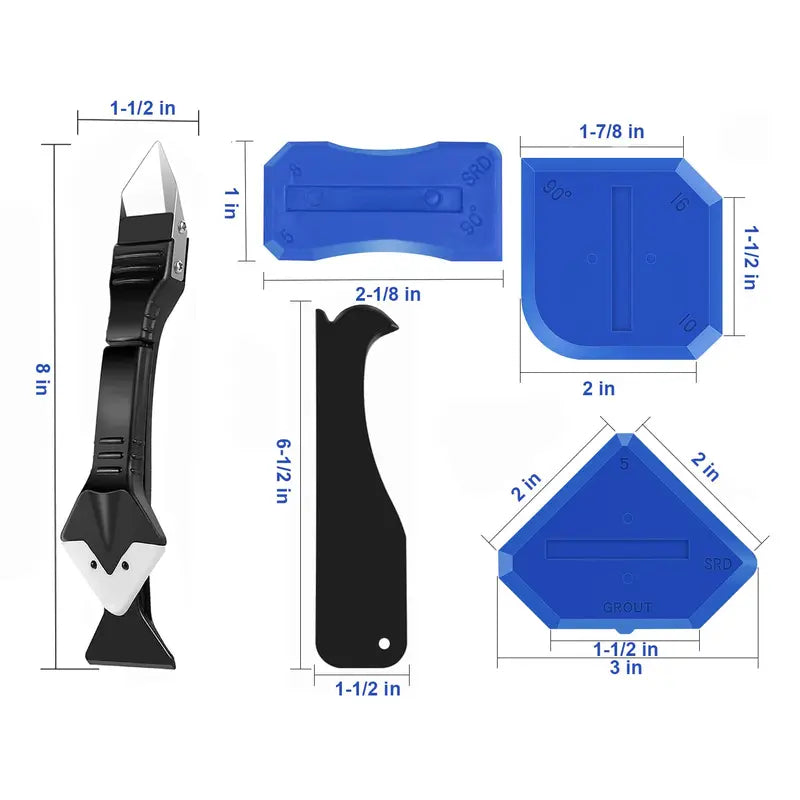11Pcs Silicone Caulking Tools 3 in1 Grout Removal Tool