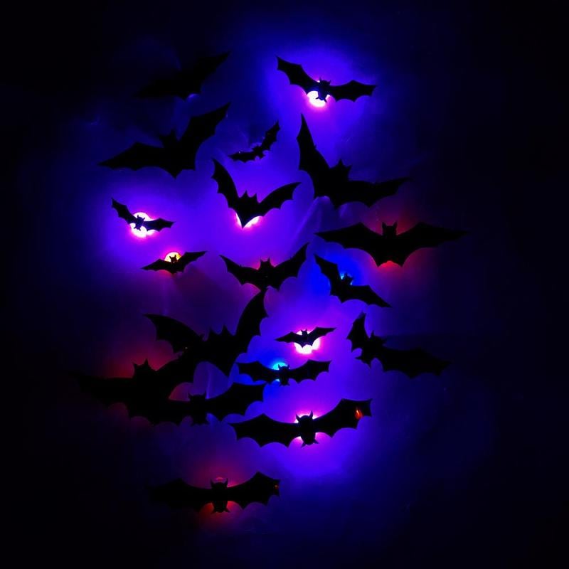 🎁3D Bat Design LED Decoration（1 Set 12 Pcs）