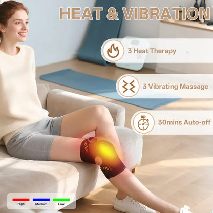 🎁🔥3-in-1 Heated Knee Massager with Vibration - 3 Heat/3 Massage Modes