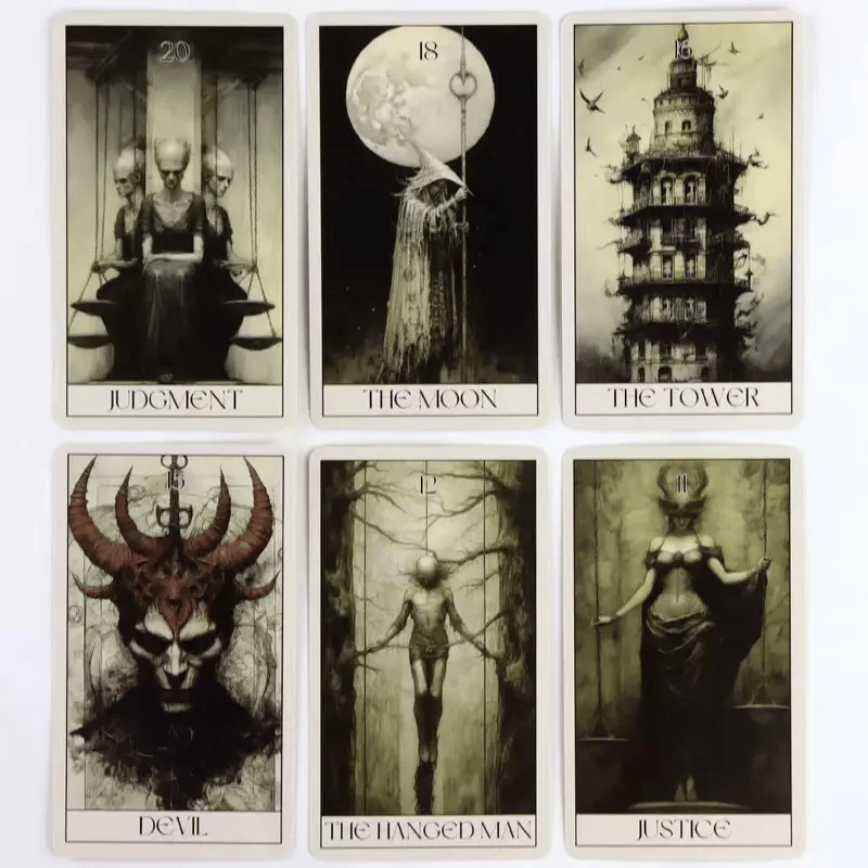 🔥🖤Horror Tarot Card Deck: Spooky, Stylish 78-Card Set 🎴👻