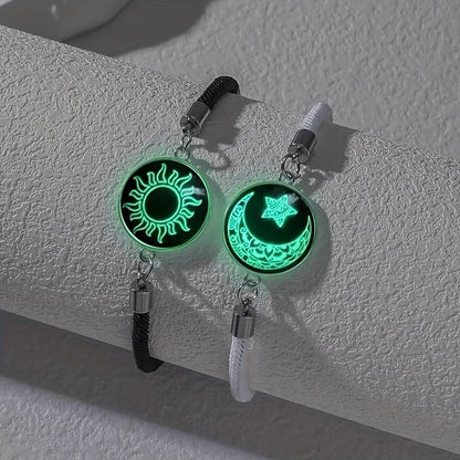 🔥 2-Pack  Sun & Moon Bracelets – Luminous Couples Jewelry for Long-Distance Love