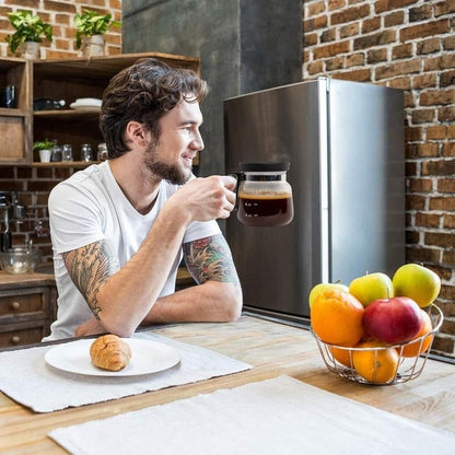 💖☕ 16 Oz Glass Coffee Mug – Coffee Pot Style