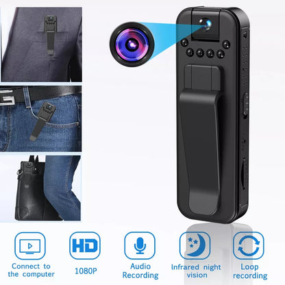 🏆🔥HD 1080P Rechargeable Mini Body Camera With Night Vison&Rotating Lens📷️