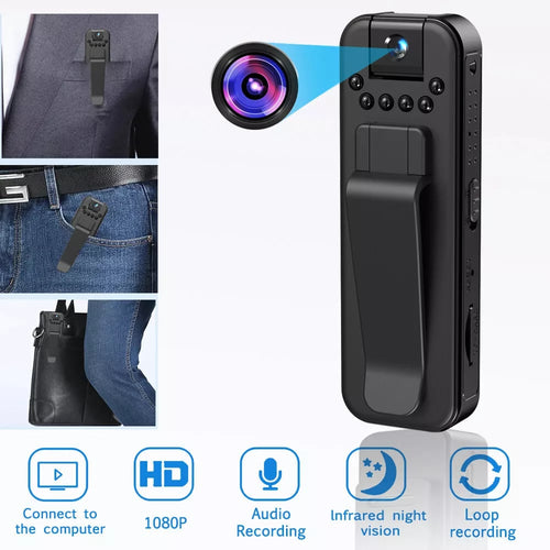 🏆🔥HD 1080P Rechargeable Mini Body Camera With Night Vison&Rotating Lens📷️