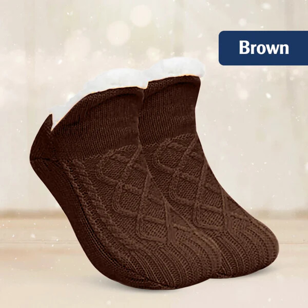 TIKTROVE - Fleece-Lined Non-Slip Thermal Slippers Socks