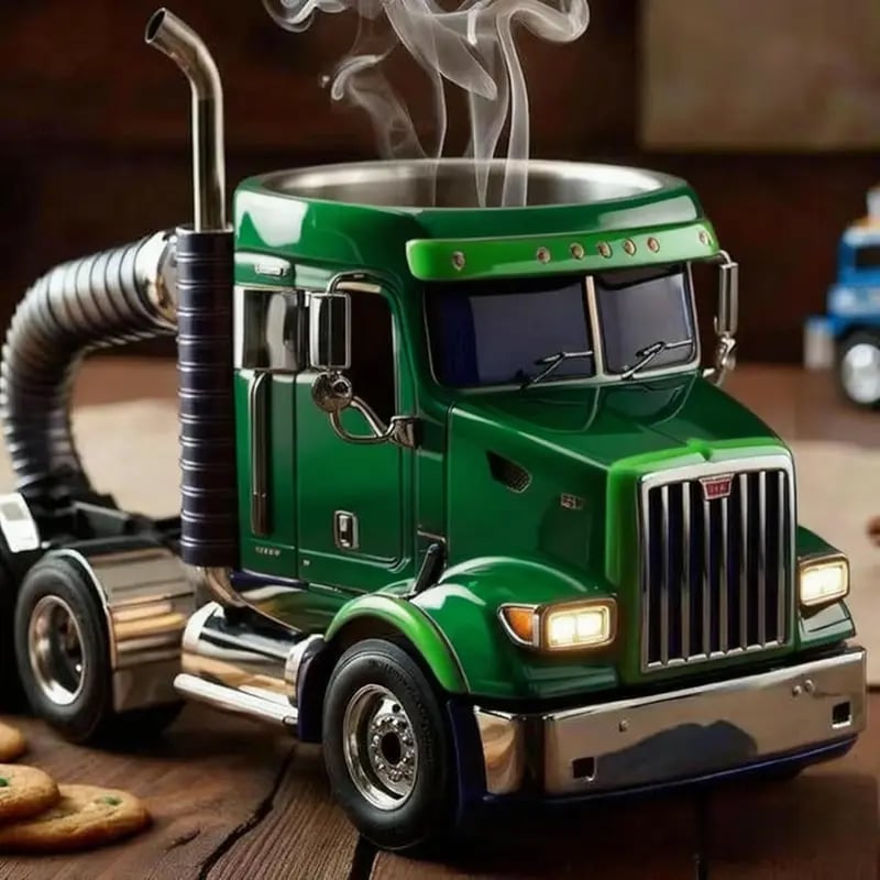 Durable Semi-Truck Shaped Coffee Mug – Handcrafted Resin Mug for Family & Friends