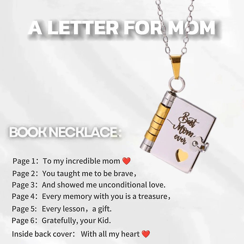 My Little Star Book Necklace for Daughter, Birthday Day Gift Graduation Jewelry of Love
