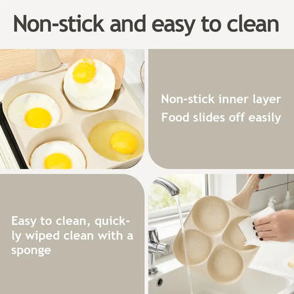 🔥Non-stick Egg Frying Pan, 4 Holes Skillet With Handle