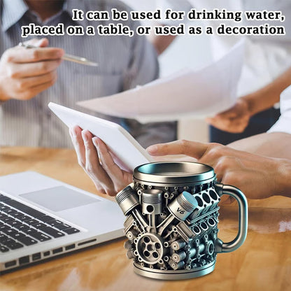 Stainless Steel Mug - V8 Engine Design