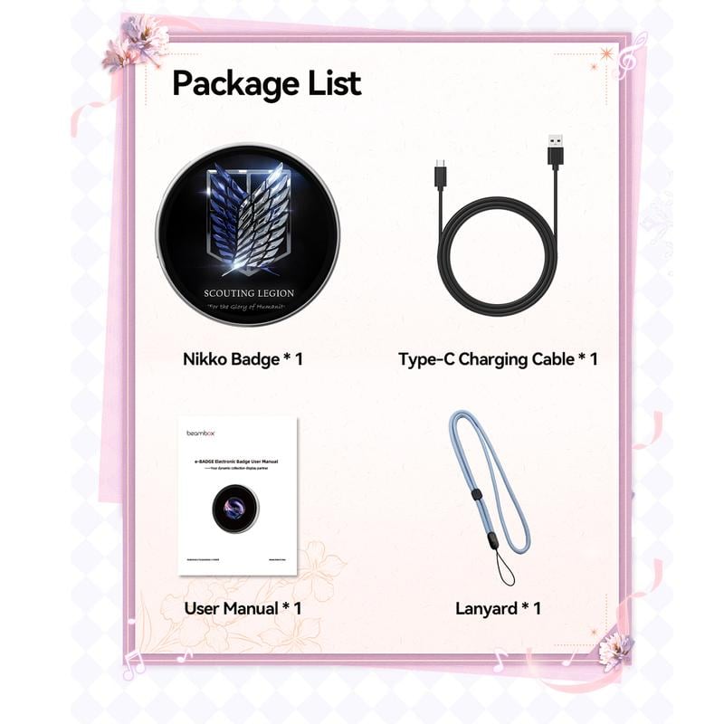 Digital Badge Photo Video GIF Display Screen Pins Pixel Touchscreen Lightweight 500mAh