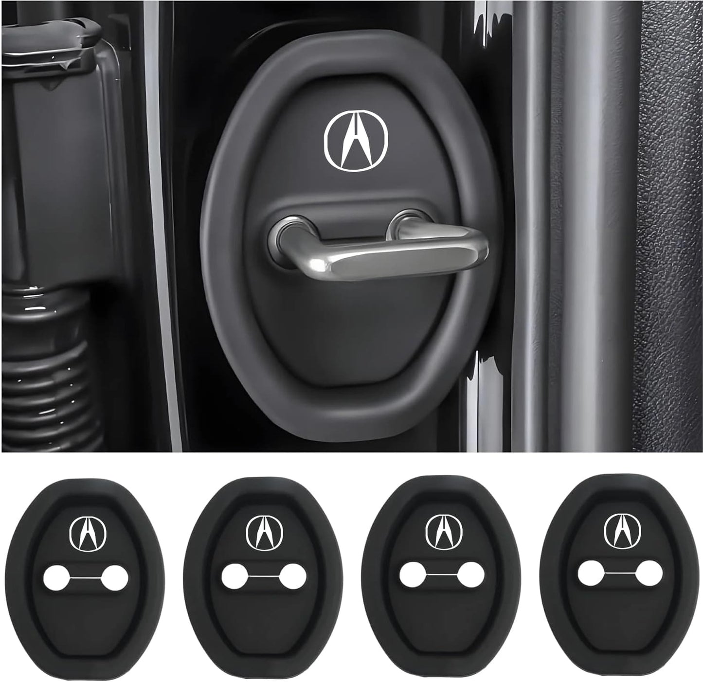 Universal Silicone Car Door Latch Covers – 4PCS Anti-Rust Noise Dampers