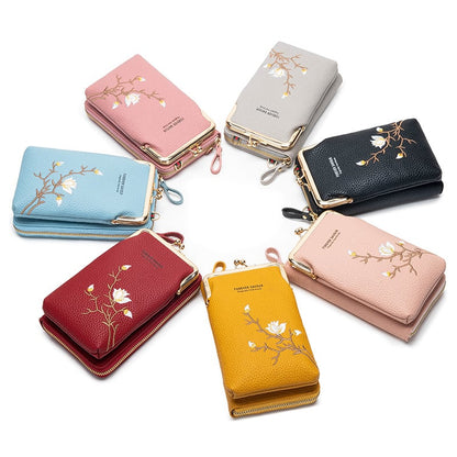 🔥 🎁Women Sling Cross-Body Wallet with Mobile Cell Phone Holder