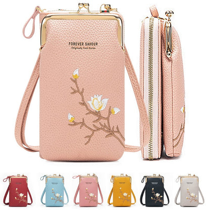 🔥 🎁Women Sling Cross-Body Wallet with Mobile Cell Phone Holder