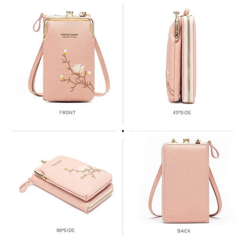 🔥 🎁Women Sling Cross-Body Wallet with Mobile Cell Phone Holder