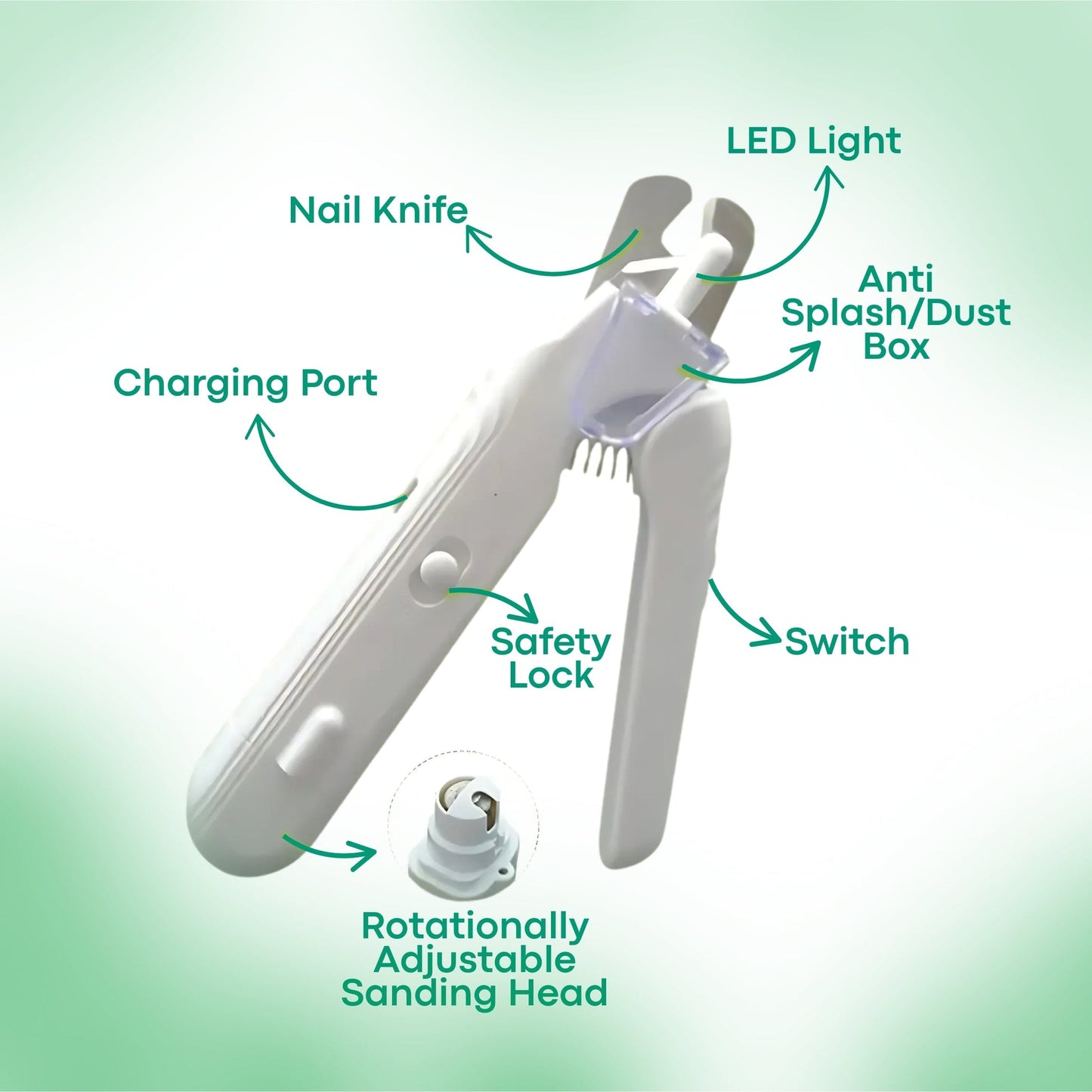 2-in-1 dog nail grinder and clipper