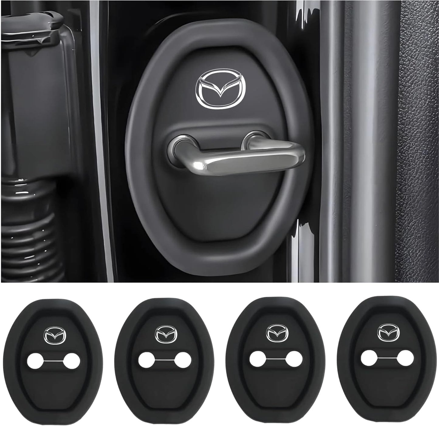 Universal Silicone Car Door Latch Covers – 4PCS Anti-Rust Noise Dampers