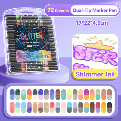 ⏳THE WEEK'S SPECIAL PRICE ￡13.99!!✨🎁Dual-Tip Glitter Marker Pen