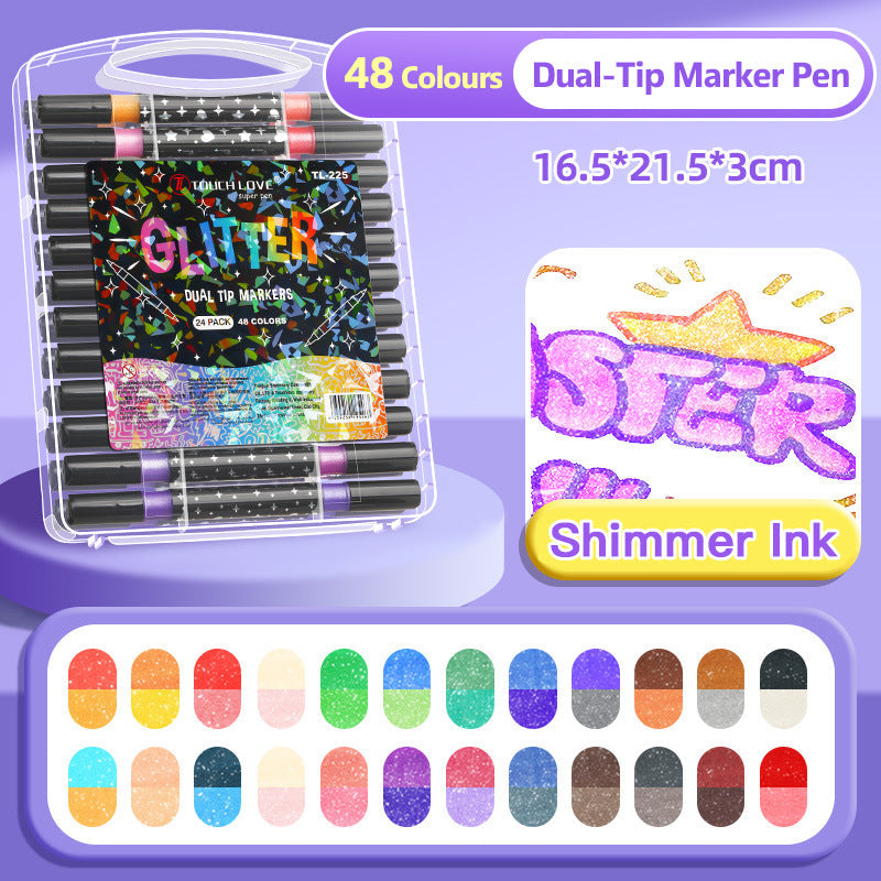⏳THE WEEK'S SPECIAL PRICE ￡13.99!!✨🎁Dual-Tip Glitter Marker Pen