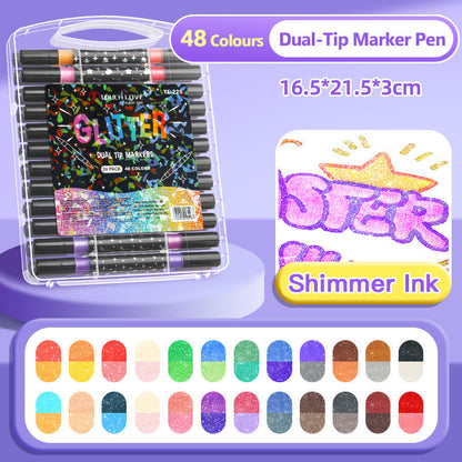 ⏳THE WEEK'S SPECIAL PRICE ￡13.99!!✨🎁Dual-Tip Glitter Marker Pen