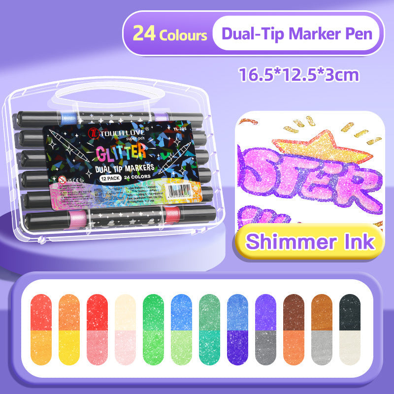 ⏳THE WEEK'S SPECIAL PRICE ￡13.99!!✨🎁Dual-Tip Glitter Marker Pen