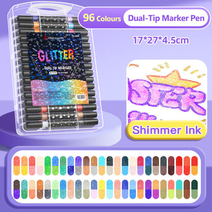 ⏳THE WEEK'S SPECIAL PRICE ￡13.99!!✨🎁Dual-Tip Glitter Marker Pen