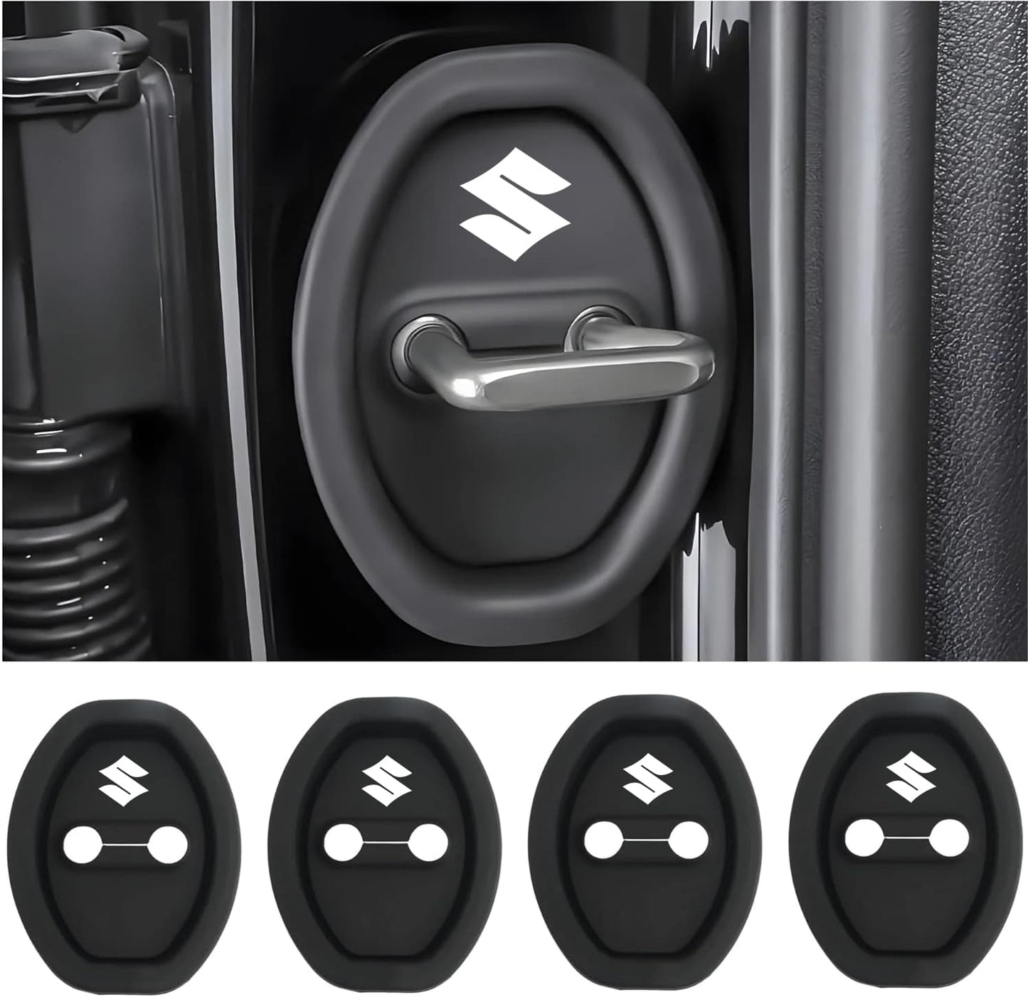 Universal Silicone Car Door Latch Covers – 4PCS Anti-Rust Noise Dampers