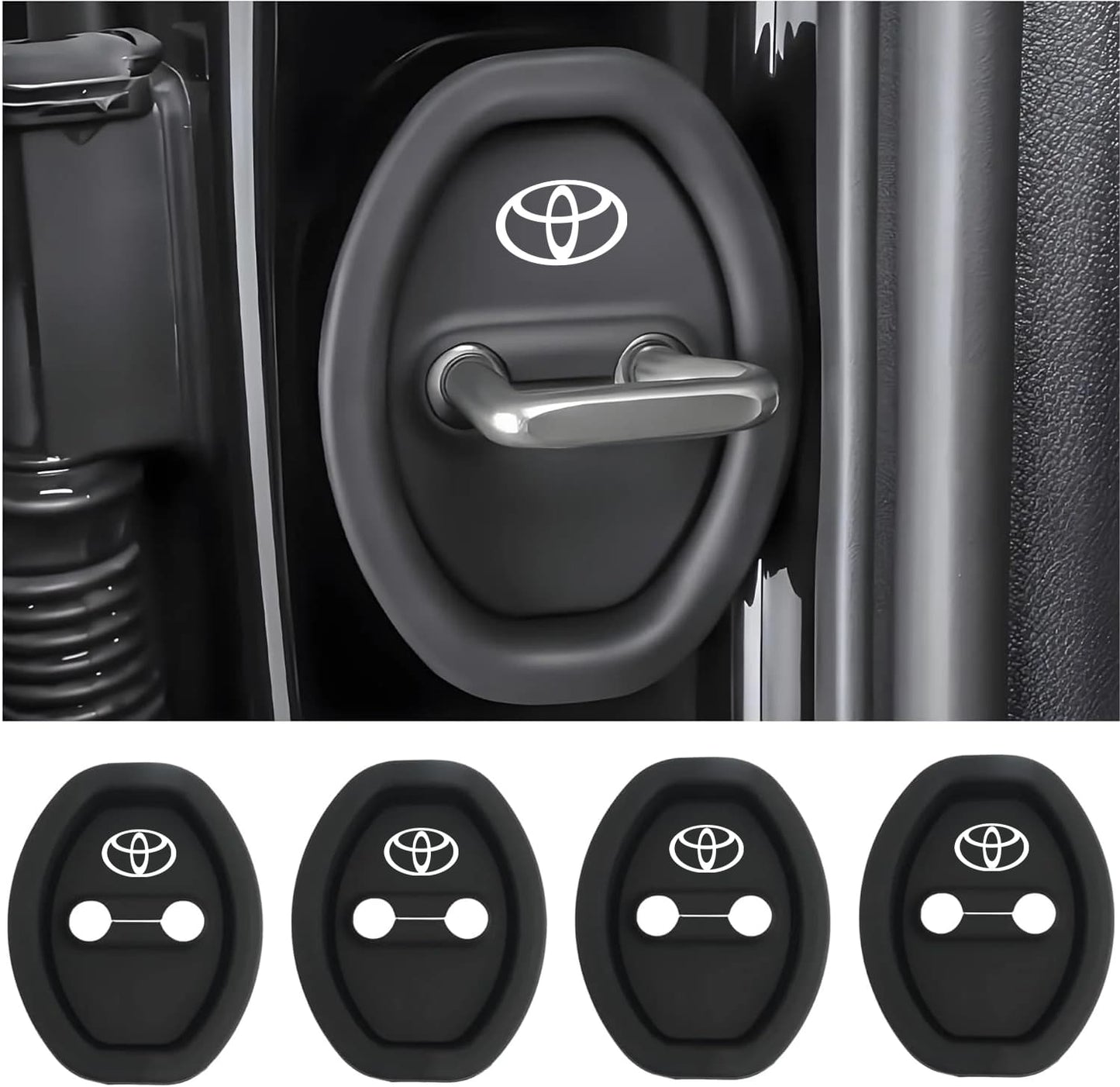 Universal Silicone Car Door Latch Covers – 4PCS Anti-Rust Noise Dampers