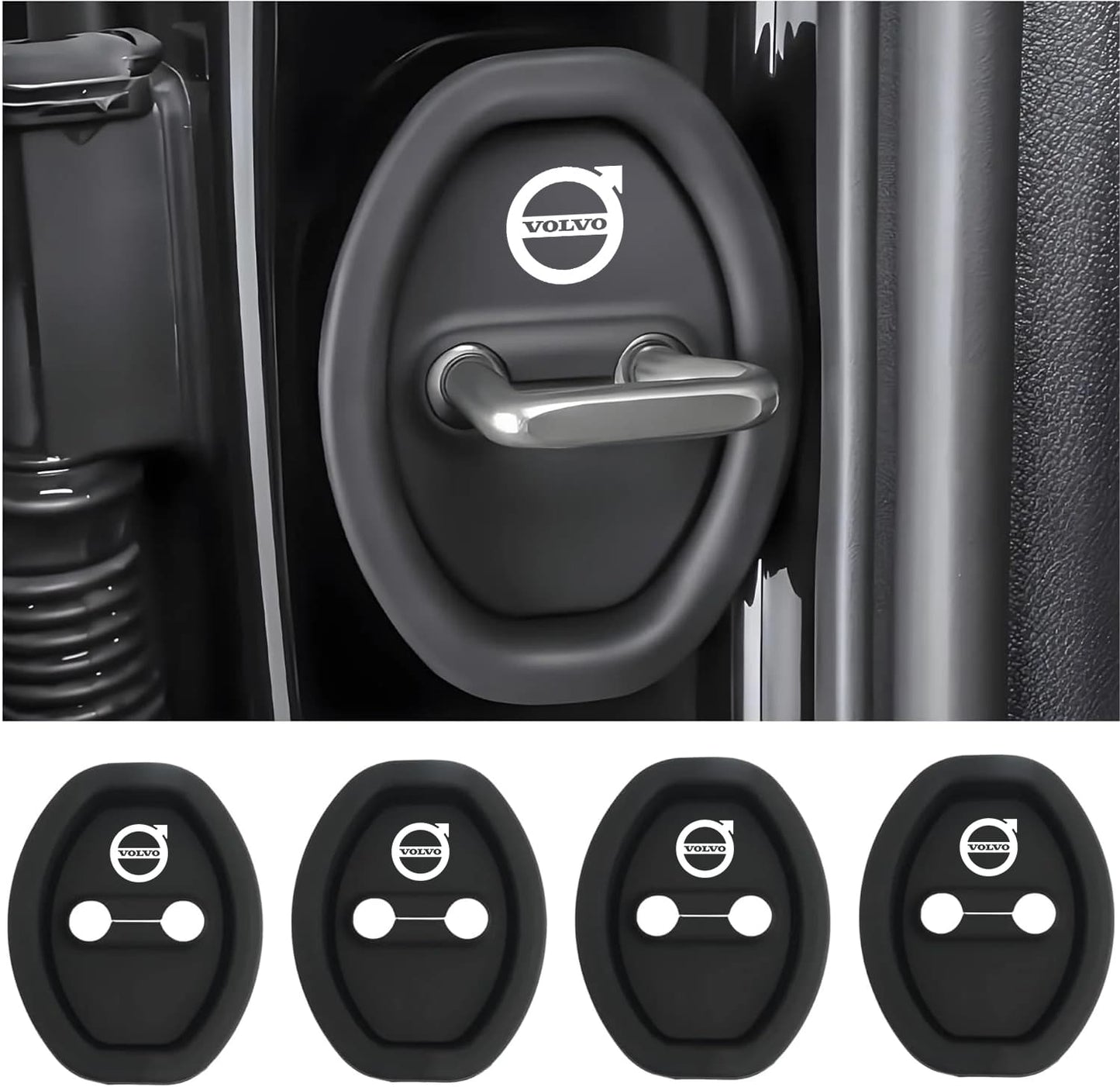 Universal Silicone Car Door Latch Covers – 4PCS Anti-Rust Noise Dampers