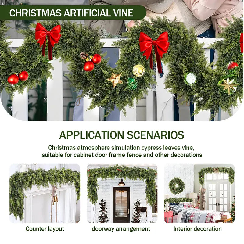 🎅⛄2025 Christmas Artificial Cedar Garland🎄