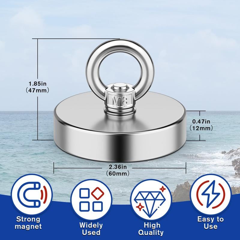 Fishing Magnet: 350LBS Super Strong Neodymium Magnet  🧲