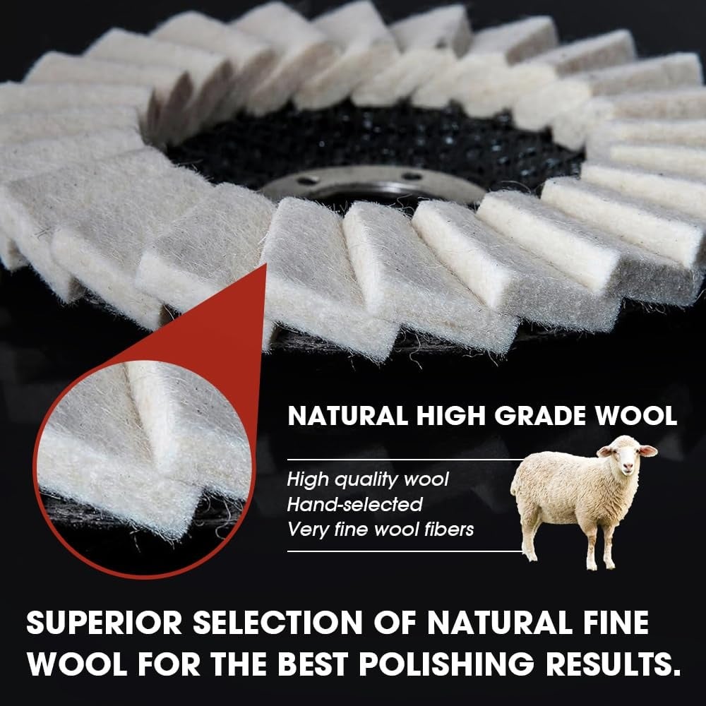 Premium Wool Felt Polishing Flap Disc for Angle Grinders - Mirror Finish Made Easy