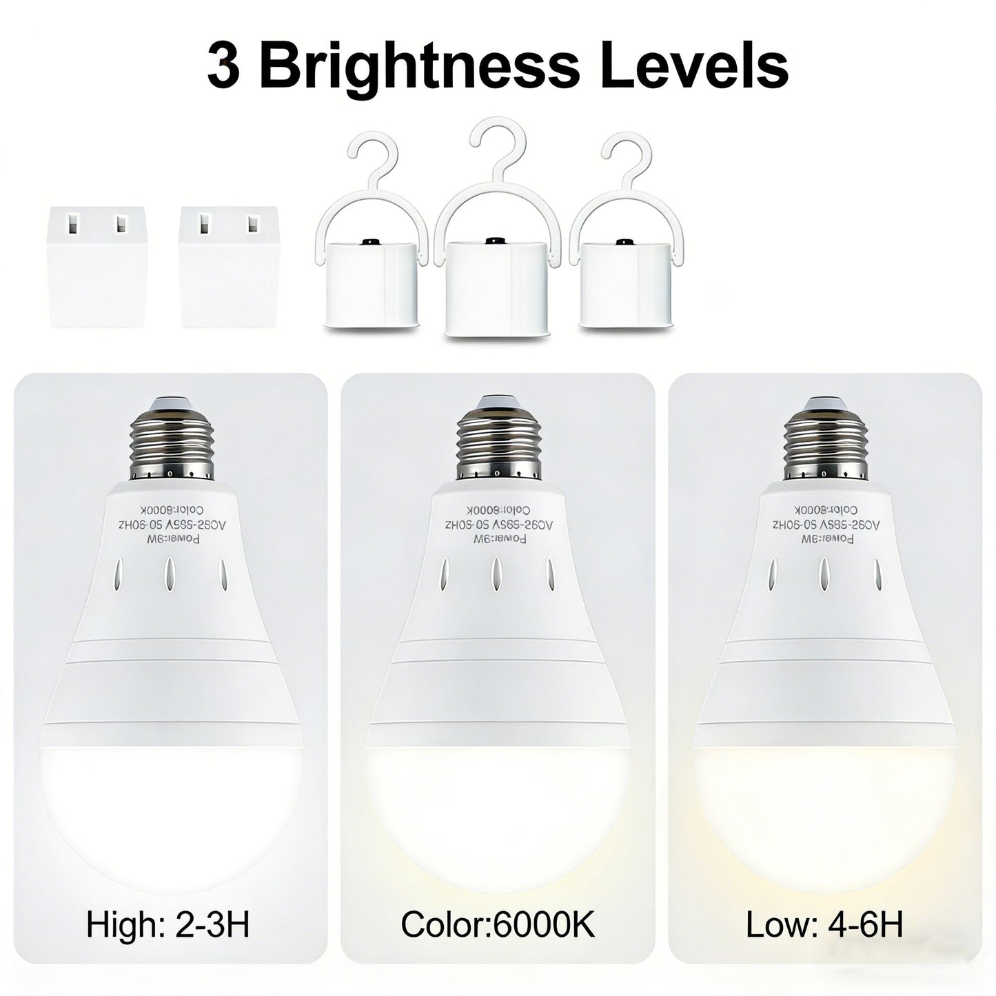 🎁🔥3-Pack Rechargeable Emergency Light Bulbs 💡