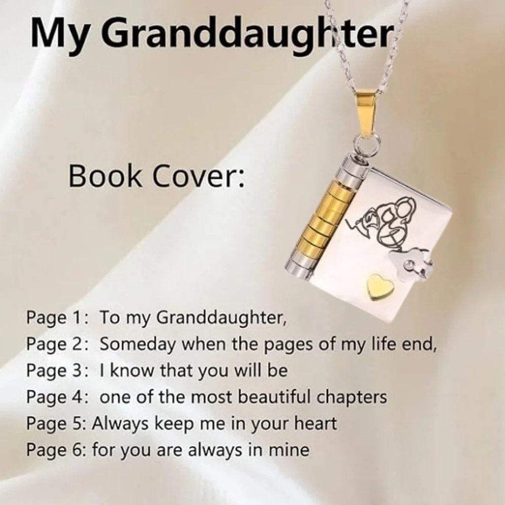 My Little Star Book Necklace for Daughter, Birthday Day Gift Graduation Jewelry of Love