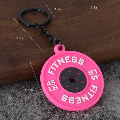 Creative Mini Gym Barbell Plate Keychain