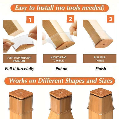 Square Chair Leg Protectors for Hardwood Floor Fits All Shape Chair Mat for Wood and Tile Floors.