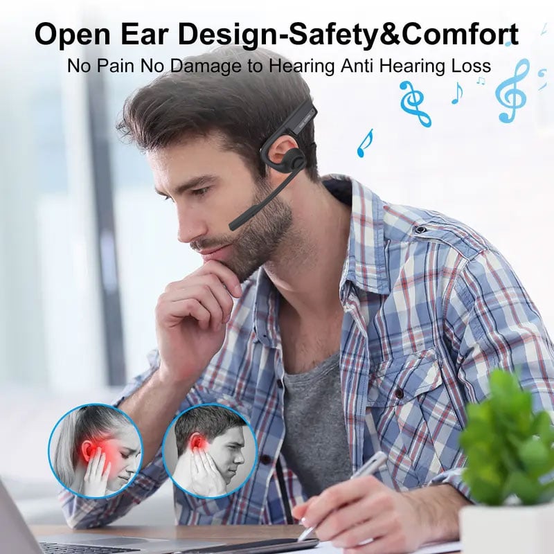 🔥 Open Air Conduction Wireless Bluetooth Headset with Microphone