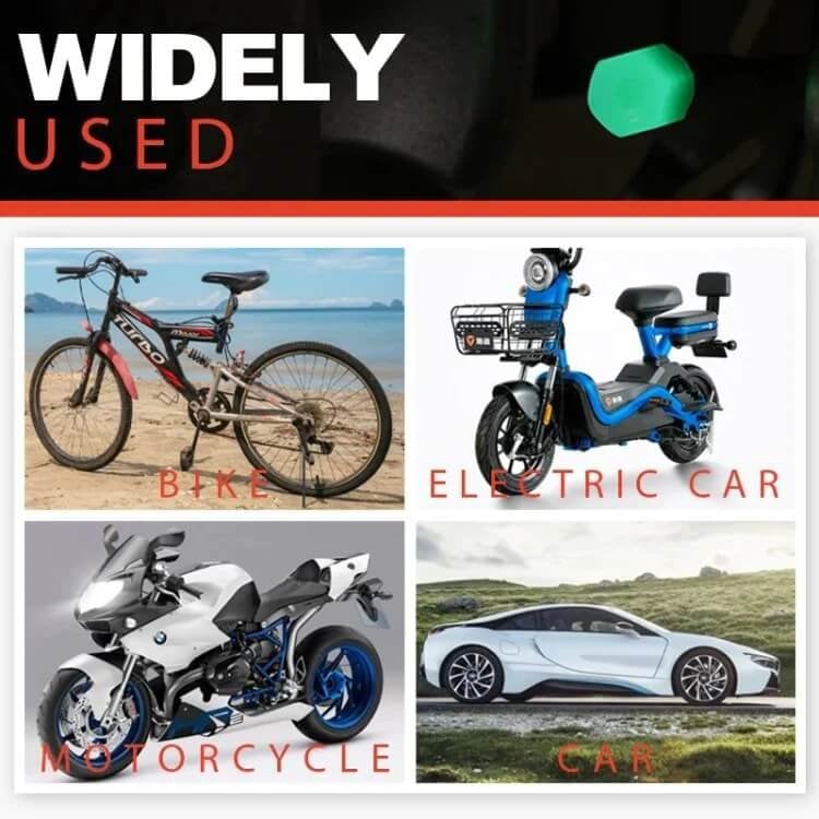 16PCS Glow-in-the-Dark Car Tire Valve Cap Set