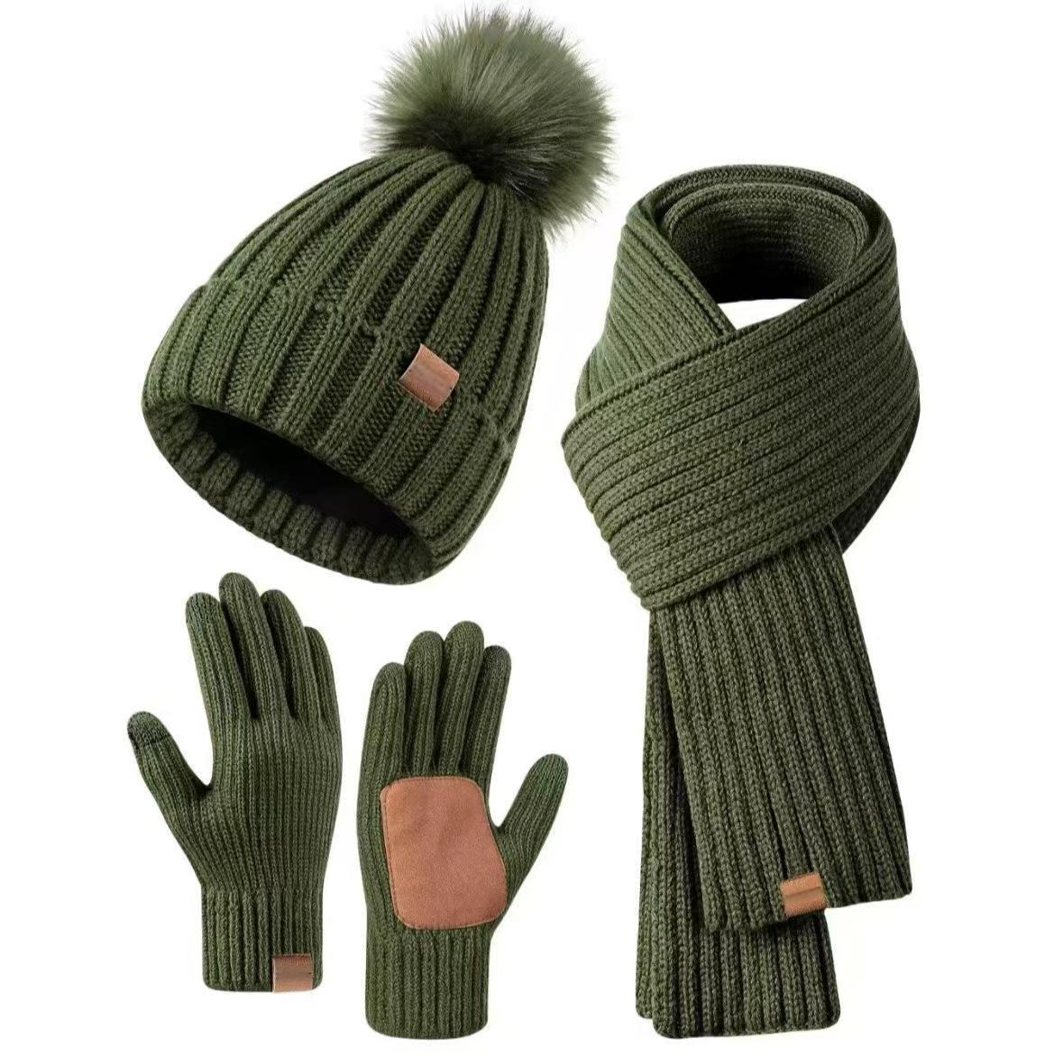 Winter Beanie Hat Scarf  🧣 Touchscreen Gloves Set for Women Men, Warm Accessories Perfect 3 PCS Birthday Gift🎁