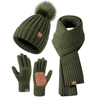 Winter Beanie Hat Scarf  🧣 Touchscreen Gloves Set for Women Men, Warm Accessories Perfect 3 PCS Birthday Gift🎁