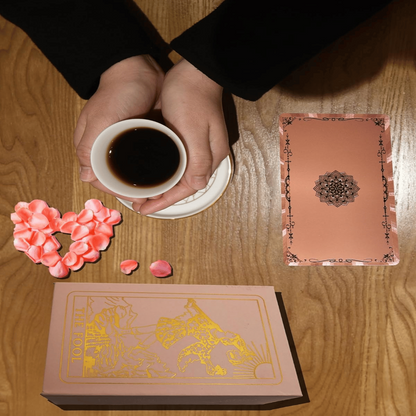 Witchy Cauldron Rose Gold Tarot Cards with Guide Book Includes Chakras Planets Zodiac Signs Elements & Affirmations