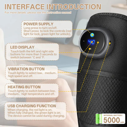 🎁🔥3-in-1 Heated Knee Massager with Vibration - 3 Heat/3 Massage Modes
