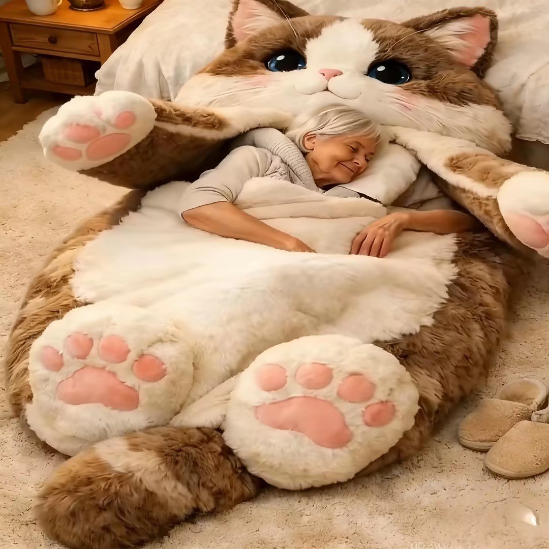 ⏰🐱 Fluffy cat sleeping bagy💤
