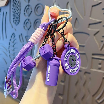 Creative Mini Gym Barbell Plate Keychain