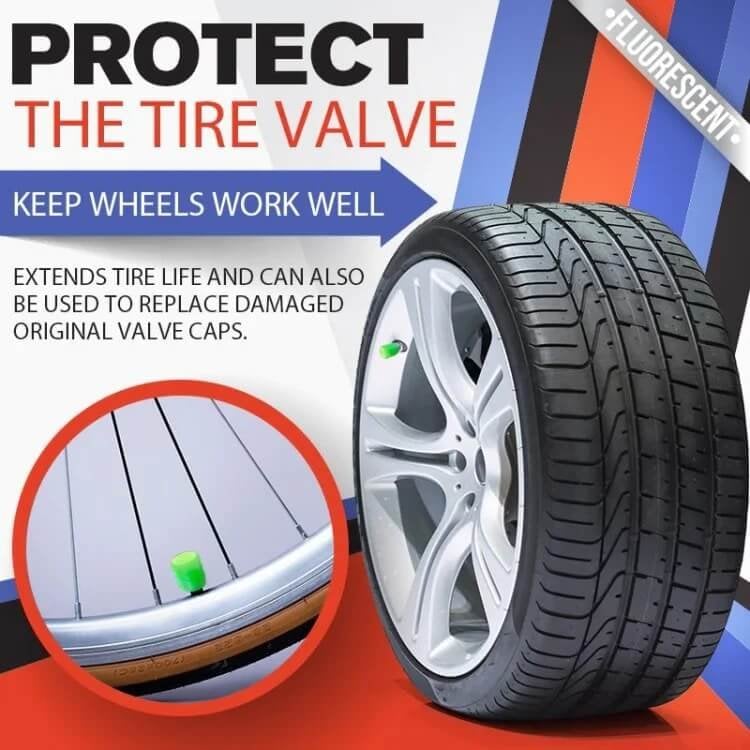 16PCS Glow-in-the-Dark Car Tire Valve Cap Set